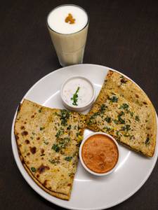 Paneer Special Paratha With Lassi