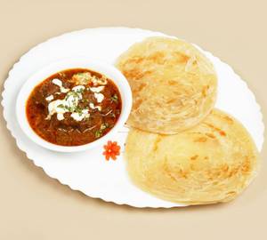 Mutton Curry Boneless Meal With 2 Laccha Paratha Or 2 Garlic Naan