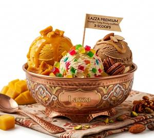 (Mango-Tutty Fruity-Coffee) 3-Scoop Lazza Special Premium Ice Cream
