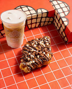 Triple Chocolate Croffle & Cold Foam House Coffee Combo
