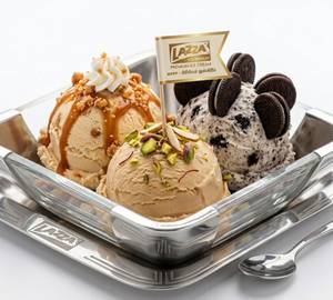 Butterscotch-Oreo Cookies-Kulfi) 3-Scoops Lazza Spl Premium Ice Cream