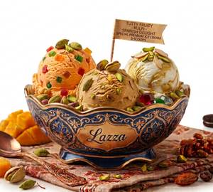 (Tutti Frutti-Kulfi-Spanish Delight) 3-Scoops Lazza Premium Ice Cream