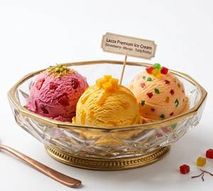 (Strawberry-Mango-Tutti Frutti) 3-Scoops Lazza Premium Ice Cream