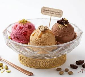 (Strawberry-Coffee-Chocolate) 3-Scoops Lazza Premium Ice Cream