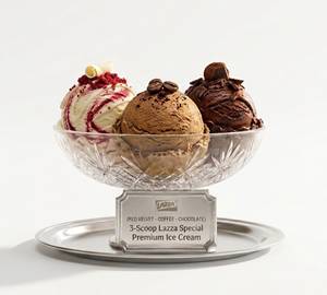 Red Velvet-Coffee-Chocolate) 3-Scoop Lazza Special Premium Ice Cream