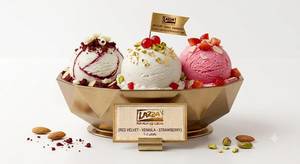 Red Velvet-Vanilla-Strawberry) 3-Scoop Lazza Special Premium Ice Cream