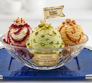 Red Velvet-Pista-Butterscotch) 3-Scoop Lazza Special Premium Ice Cream