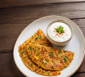 Oats Chilla w/ Curd