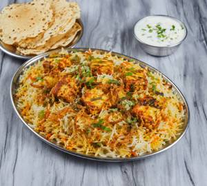 Paneer Biryani [650 Ml] + Papad + Raita