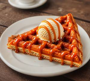 Caramel Waffle with Ice-Cream