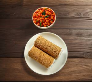Wheat Puttu + Kadala Curry (Gothambu Puttu)