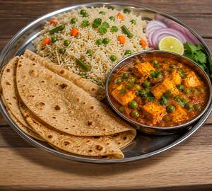 4 Roti With Pulaowithmatar Paneer