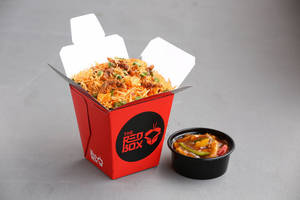 Beef Thai Fried Rice + Chilli Beef (gravy)