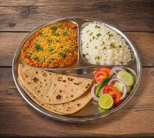 Sev bhaji  with  roti and chawal