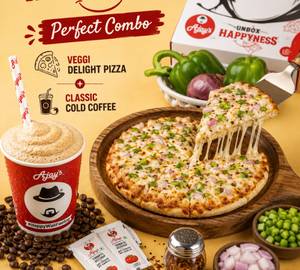 Veggi Delight Pizza + Classic Cold Coffee