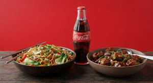Veg Noodles + Mushroom Manchurian + Coca Cola 250ml