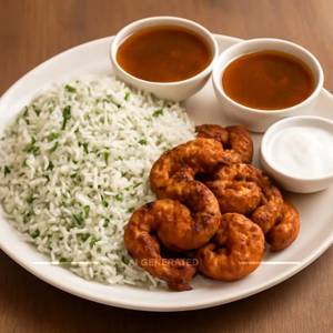 White Rice With Prawns Fry