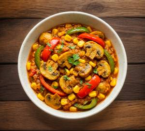 Mushroom Capsicum Corn Masala