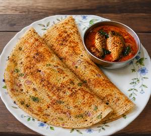 2 Pieces Onion Pepper Dosai With Fish Curry