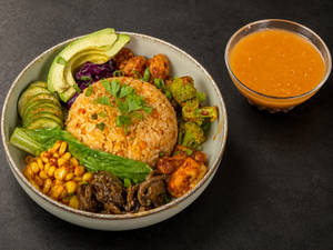 Veg Schezwan Poke Bowl