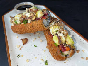 Fried Prawns Khao Suey Sushi Roll