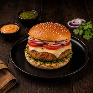 Desi Aloo Tikki Cheese Burger