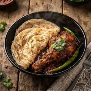 Porotta (2) & Chicken Roast(1 Piece) Bowl
