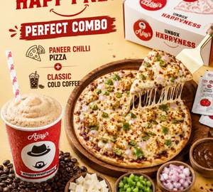 Paneer Chilli Pizza + Classic Cold Coffee