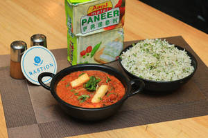 Kadhai Paneer With Rice (Amul Paneer)[600 ml]