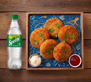 Combo Fish Cutlet 5-Pieces 200Grm & Sprite 250Ml