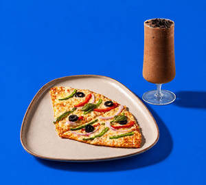 Double Choco Chip Shrappe (r) + Thin Crust Farm House Pizza By Slice