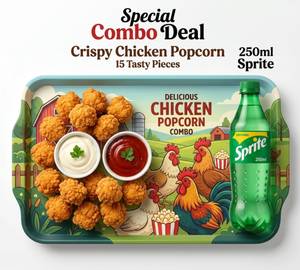 Combo Chicken Popcorn 15-Pieces & Sprite 250Ml