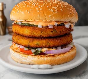 Aloo tikki double patty burger