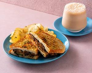 Cold Coffee Milkshake & Spicy Mushroom Sourdough Sandwich