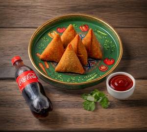 Combo Veg Breaded Samosa 5-Pieces & Coca Cola 400Ml