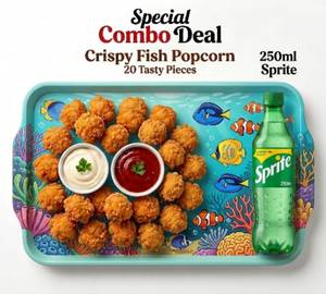 Combo Fish Popcorn 20-Pieces & Sprite 250Ml