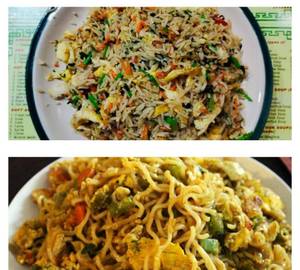 Egg Rice With Egg Maggi