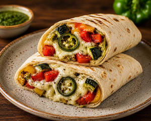 Roasted Veggies & Mozzarella Wrap
