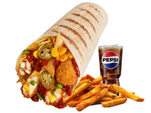 Cheesy Flaming Boss Burrito Veg Meal