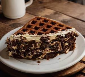 Oreo and cream waffle