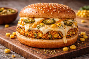 Veg corn burger