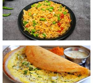 Egg rice with egg dosa
