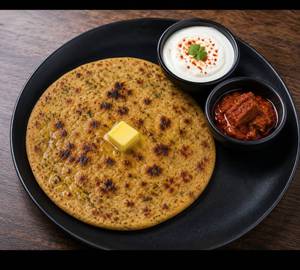 1 Aloo paratha 125g with 50g curd and achar