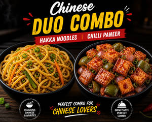 Chinese Duo Combo( Hakka Noodles, Chilli Paneer)