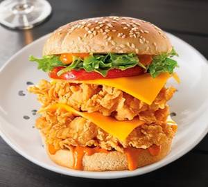 Chicken mega zinger double cheese spicy