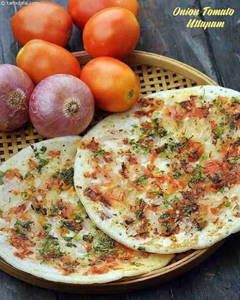 Onion Tomato Uthappam (ghee / Butter)