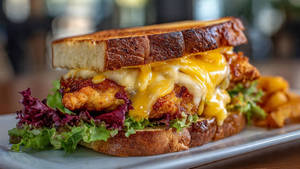 Overloaded Cheesy Chicken Grilled Sandwich
