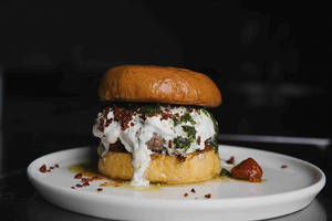 Chef Special Burrata Pesto Ham Burger