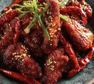 Schezwan Chicken Fried Wings.