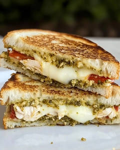 Chicken Pesto Cheesy Grilled Sandwich
